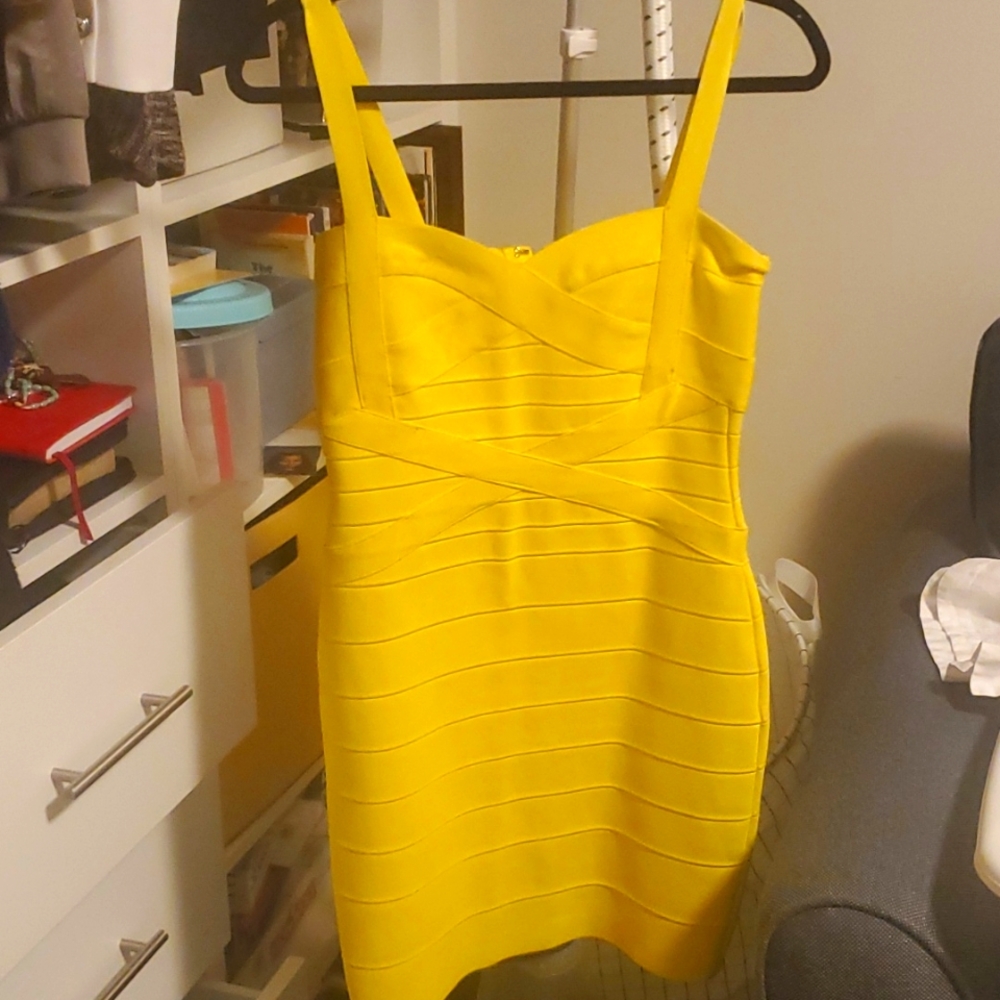 Spandex yellow dress